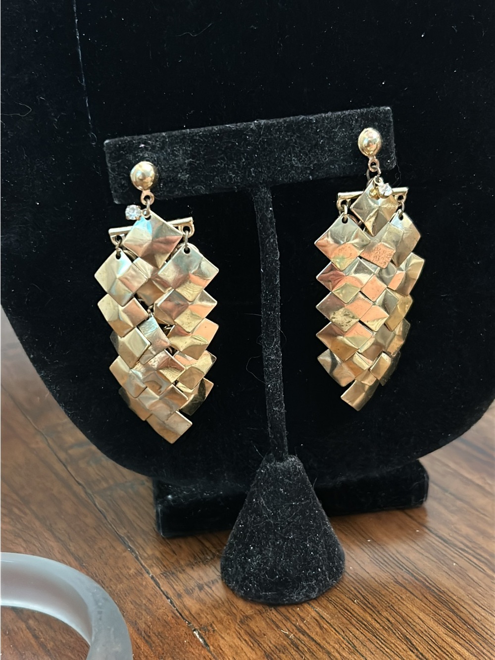 Gold Tone Cascade Dangle Earrings